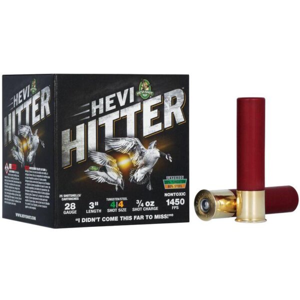 Hevi Shot Hitter shotgun shells with waterfowl imagery.