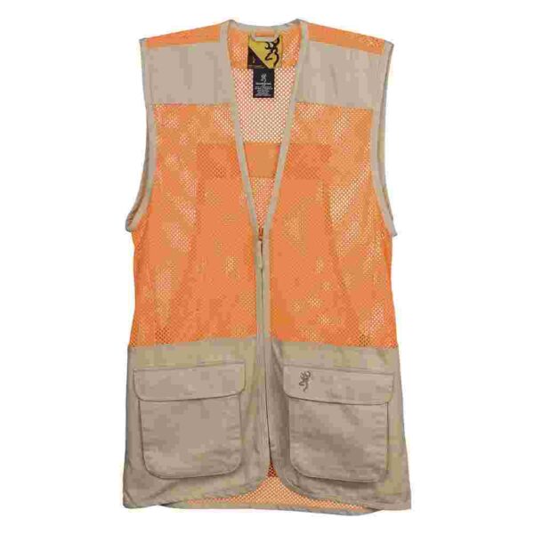 Bright orange safety vest with pockets