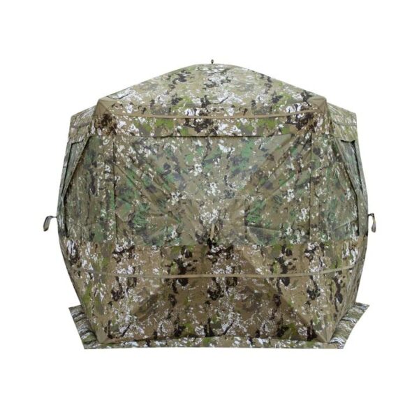 Camouflage hunting blind for outdoor activities.