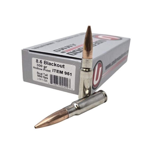 8.6 Blackout ammo with hollow point design.