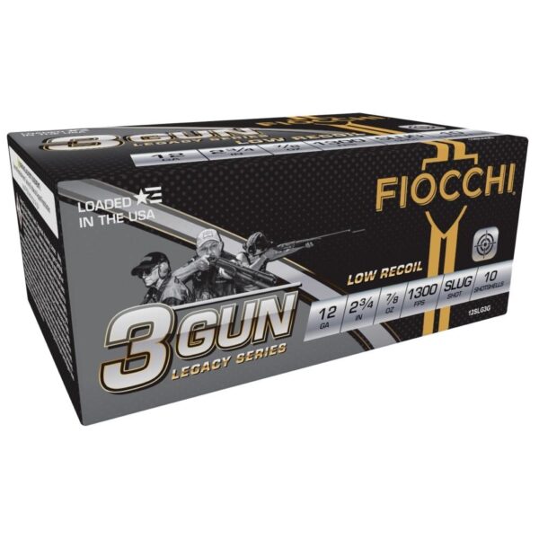 Fiocchi 3 Gun ammunition box with low recoil