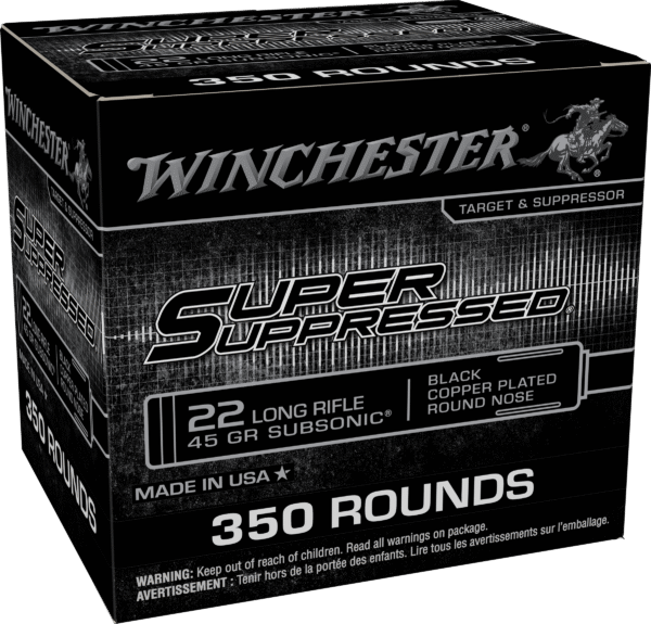 Winchester Super Suppressed .22 Long Rifle ammunition box