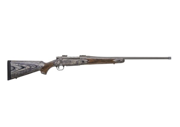 Side view of a modern hunting rifle.