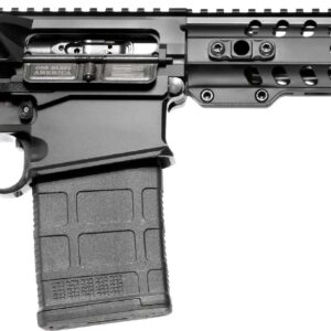 Modern firearm with tactical features and design.