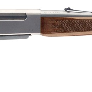 Side view of a lever-action rifle.