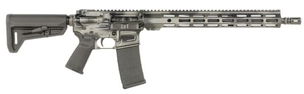 Modern sporting rifle with tactical features.