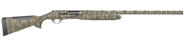 Side view of a camouflage-patterned rifle