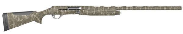 Camo-patterned rifle against a white background.