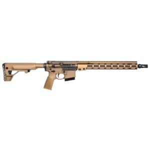 Desert tan rifle with modular design.