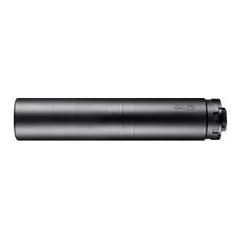 Black cylindrical suppressor for firearms