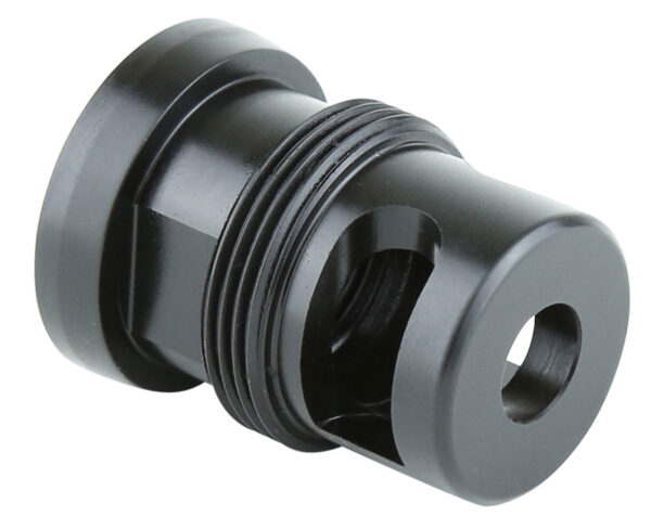 Close-up of a black mechanical fitting