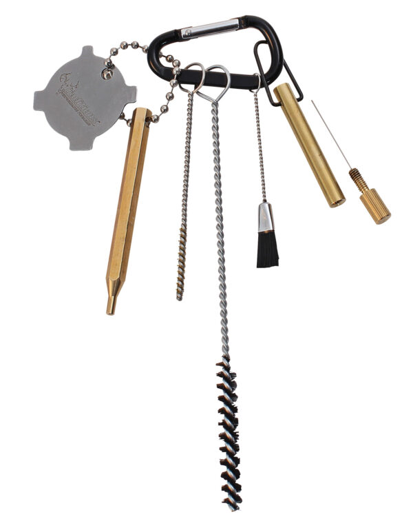 Various tools attached to a keychain.