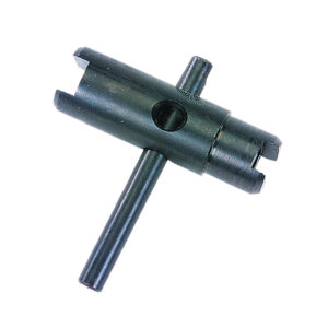 Industrial tool with a cylindrical body and handle.