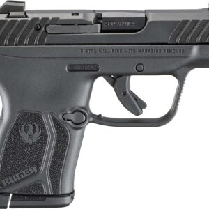 Compact Ruger pistol with safety features visible.