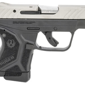 Ruger firearm with silver slide and black grip