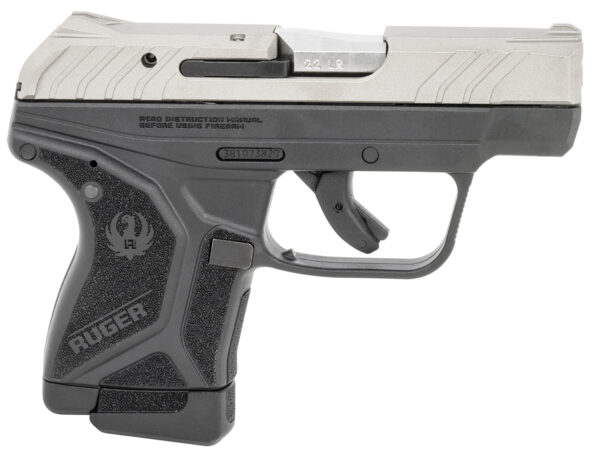 Ruger firearm with silver slide and black grip