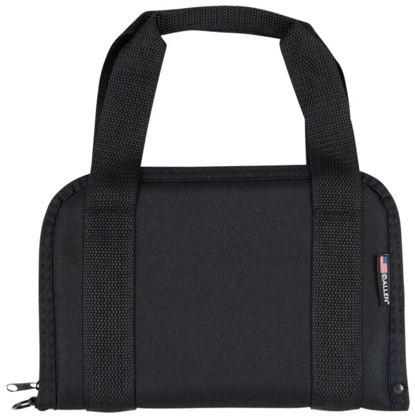 Black zippered bag with dual handles.