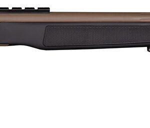 Side view of a modern hunting rifle.