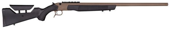 Side view of a modern hunting rifle.