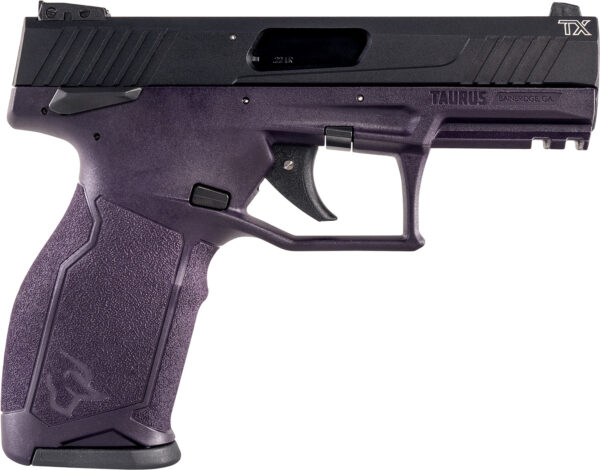 Purple Taurus handgun with black accents