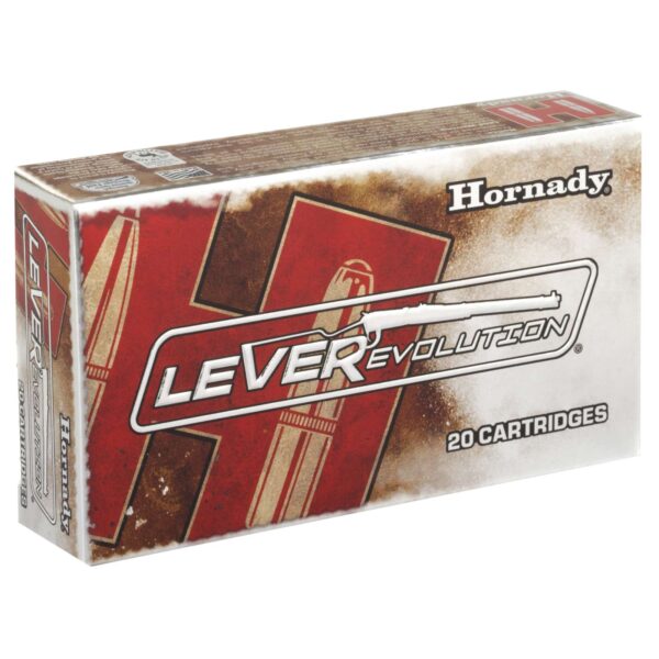 Box of Hornady LeverEvolution ammunition cartridges