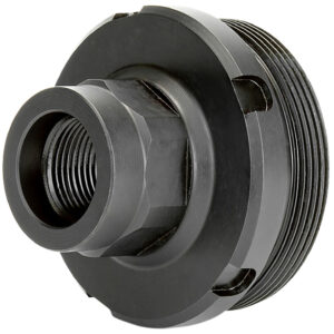 Close-up of a black threaded metal component.