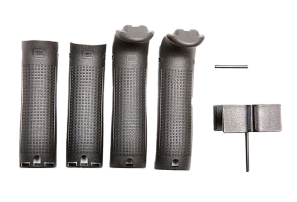 Assorted black grips and tools for firearm accessories.