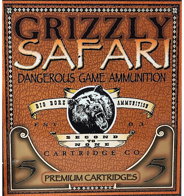 Grizzly Safari dangerous game ammunition packaging