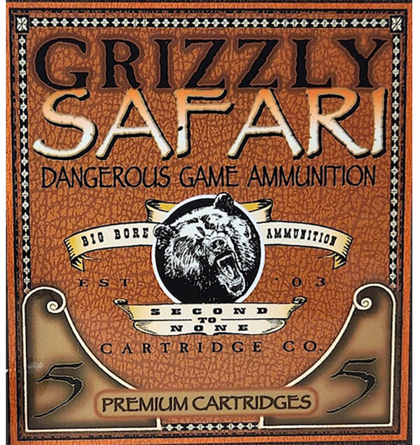 Grizzly Safari dangerous game ammunition packaging