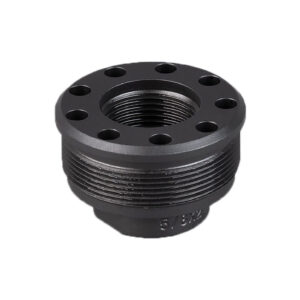 Black threaded pipe fitting with hexagonal base