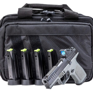 Handgun with magazines and tactical case.