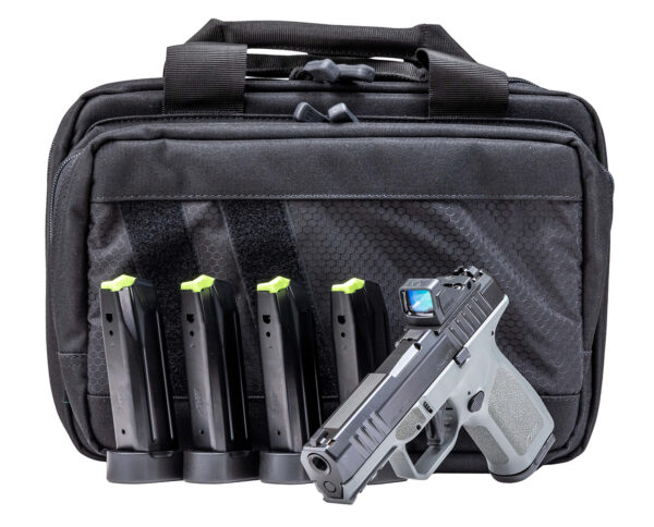 Handgun with magazines and tactical case.