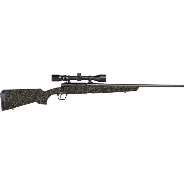 Side view of a hunting rifle with scope.