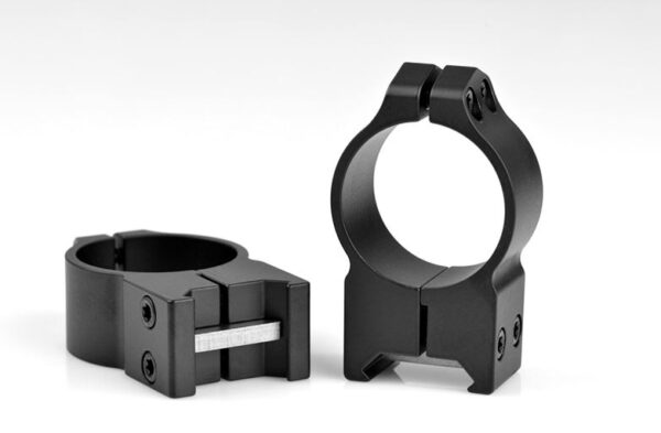 Black scope rings for firearms mounting