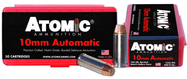 Box of Atomic 10mm automatic ammunition cartridges.