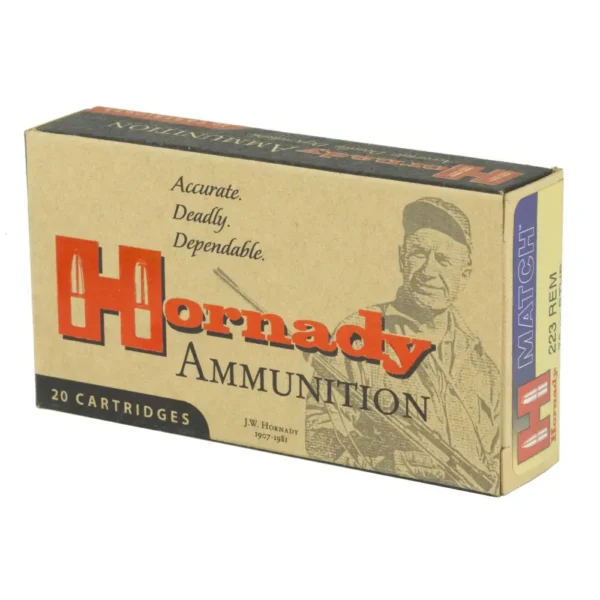 Hornady ammunition box with 20 cartridges
