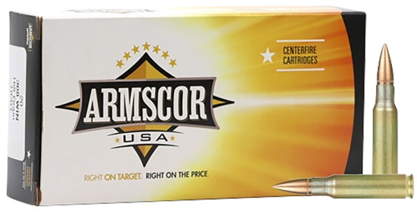 Box of Armscor centerfire cartridges with ammunition