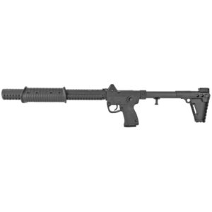 Black firearm with a tactical design