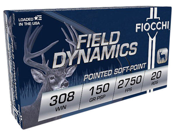 Fiocchi 308B Field Dynamics  308Win 150gr Pointed Soft Point 20 Per Box/10 Case
