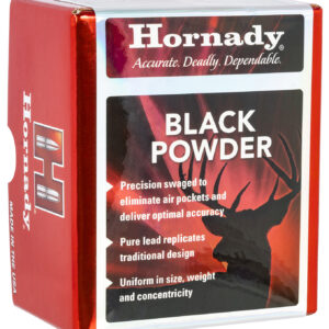 Hornady Black Powder packaging showcasing product details.