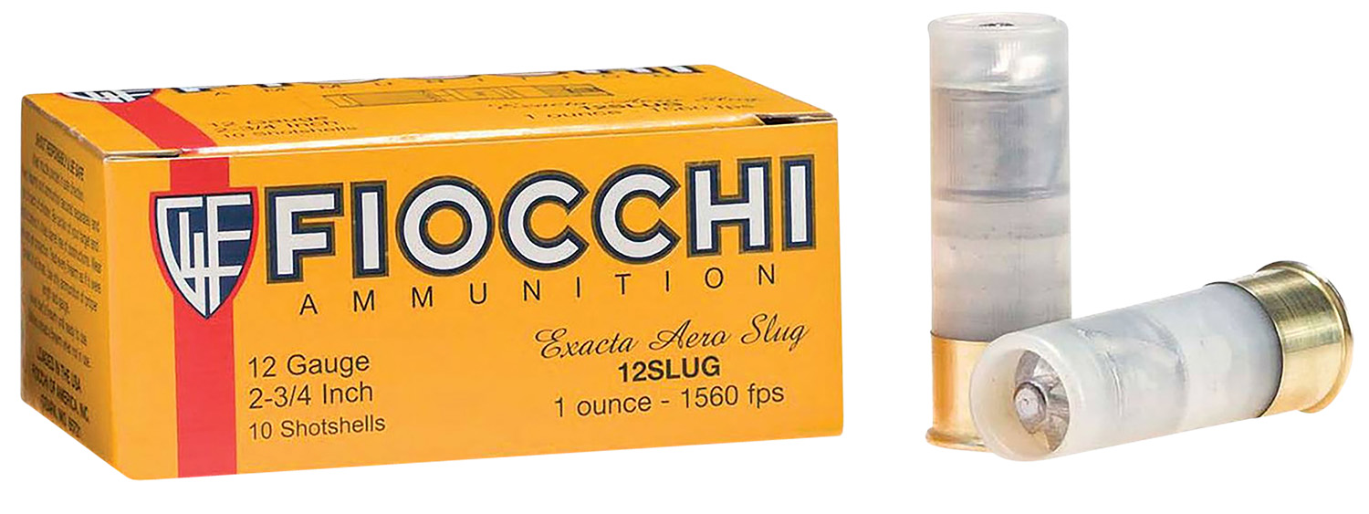 Box of Fiocchi 12 gauge ammunition with shotshells.