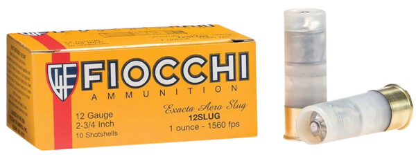 Box of Fiocchi 12 Gauge ammunition and shot shells.