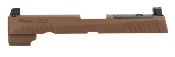 SIG Sauer P320 handgun slide in brown color.