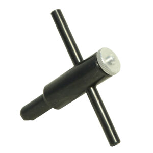 Black T-handle tool with silver knob