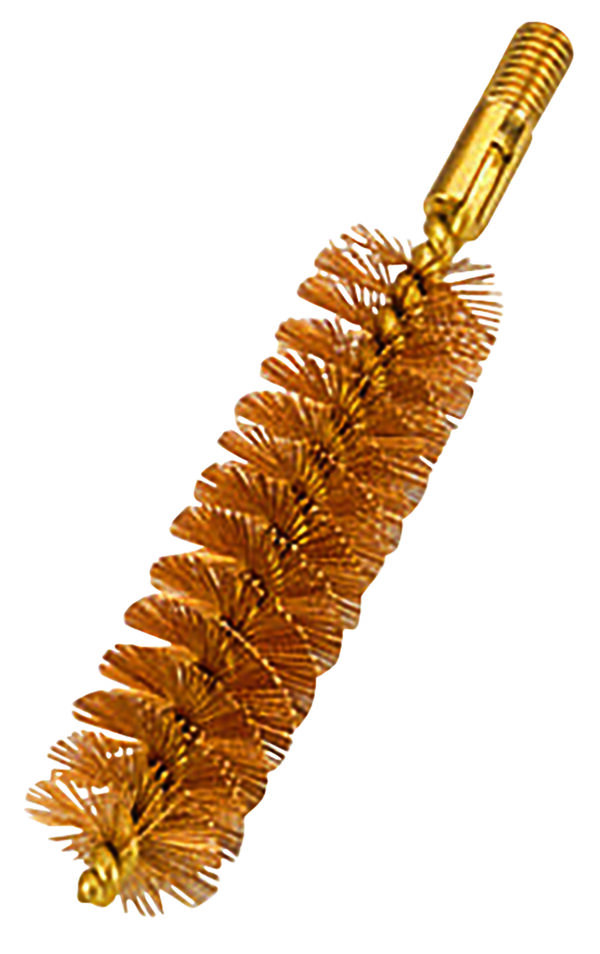 Gold-colored cleaning brush with bristles.