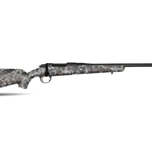 Long rifle with camouflage design and black accents.