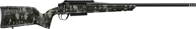 Side view of a customized hunting rifle.