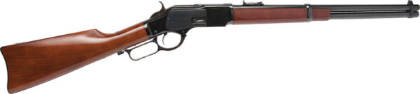 Classic lever-action rifle with wooden stock.