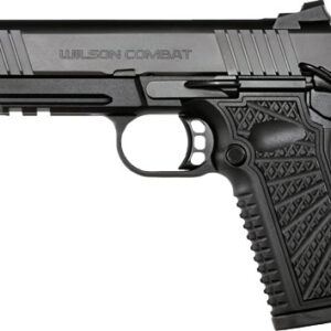 Black Wilson Combat handgun on a white background.