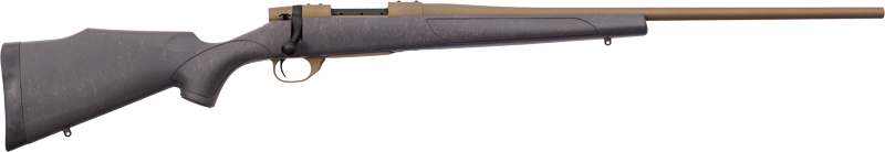 Side view of a hunting rifle.